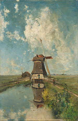 a-windmill-on-a-polder-waterway